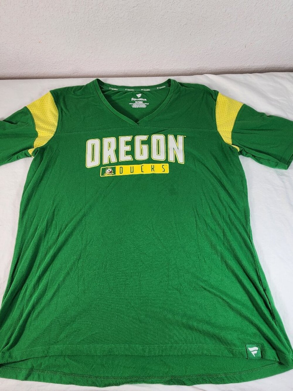 Fanatics Oregon Ducks U of O Womens Mesh Jersey Style XL T-Shirt Tee Green EUC